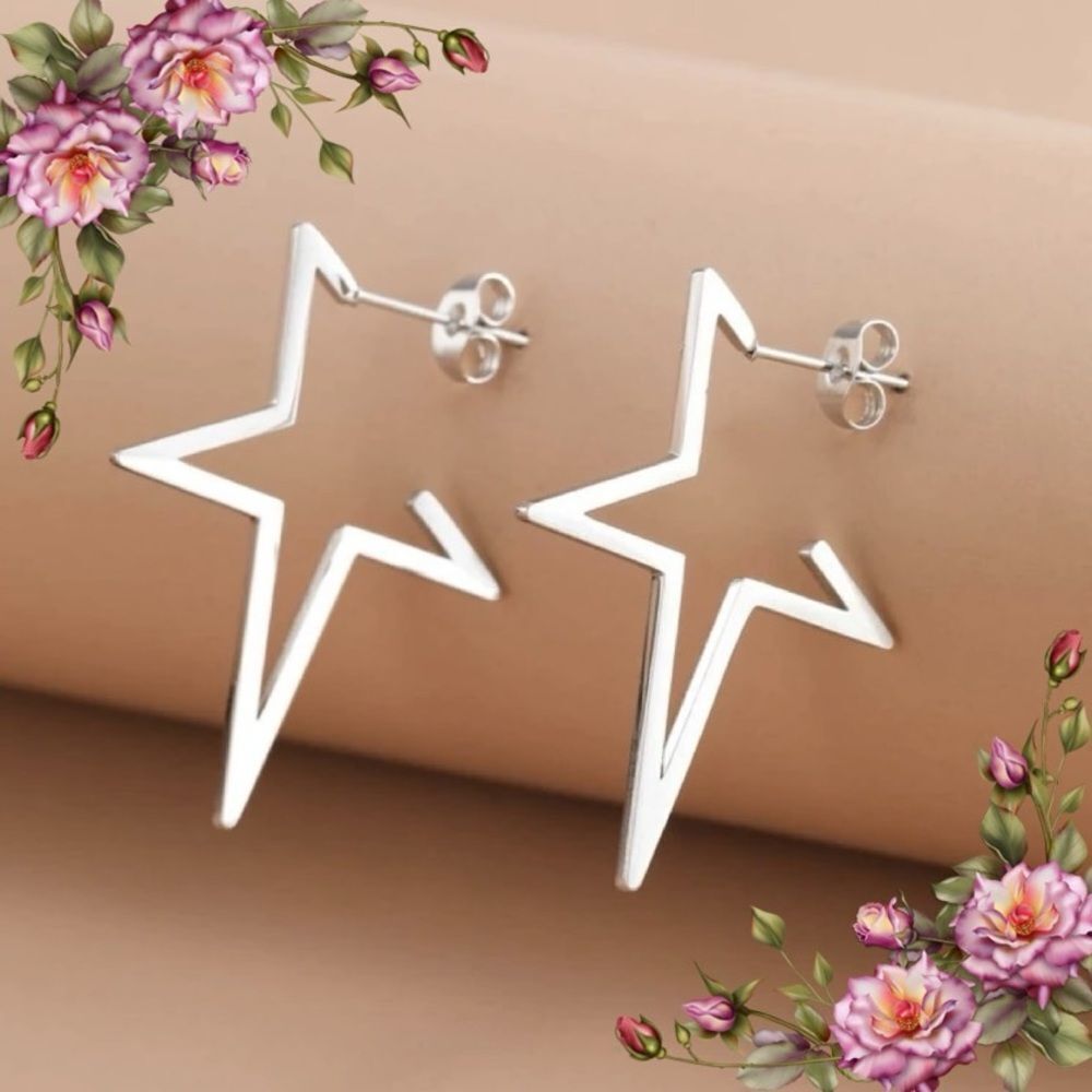 Stainless‎ Steel Star Stud Earrings